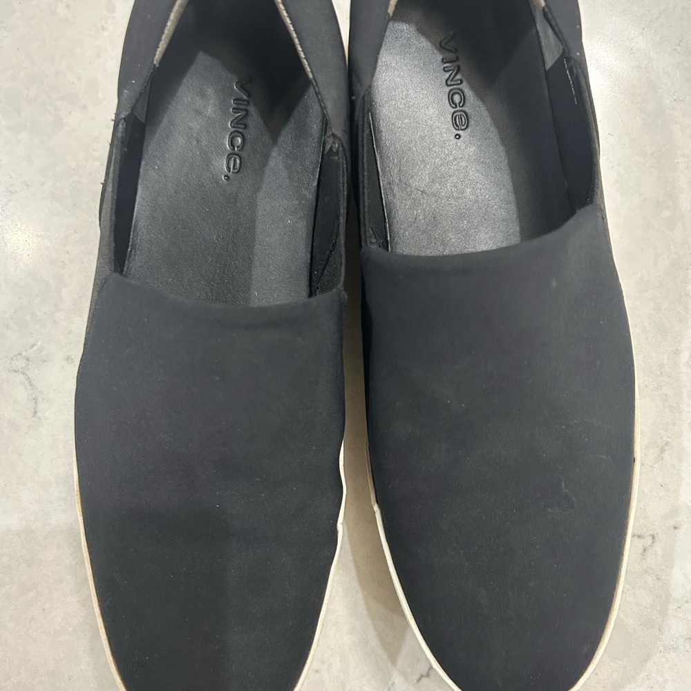 Vince Black Slip-On Shoes